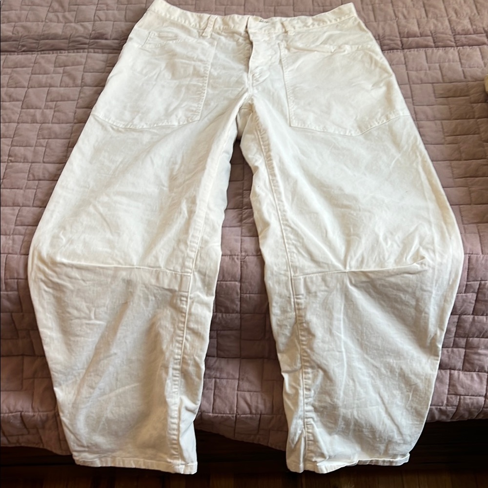 Nili Lotan ivory Barrel Pants